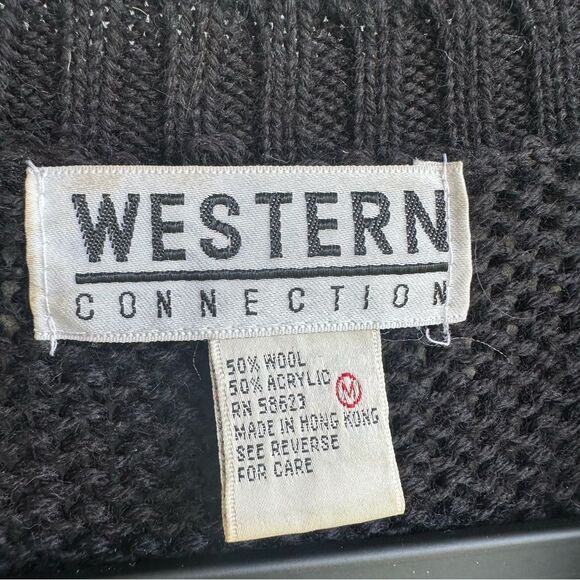 VINTAGE Sweater Women Medium Cottagecore Boho Fall Floral Knit - Picture 4 of 6